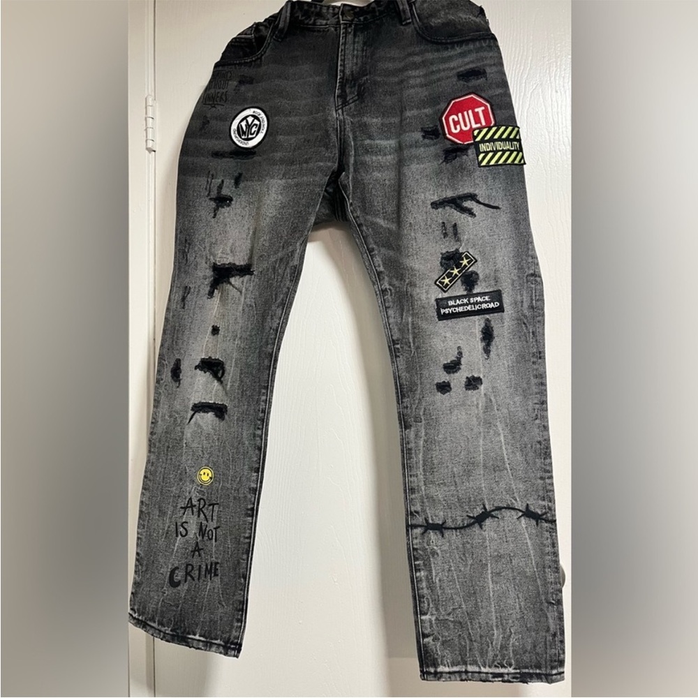 CULT OF INDIVIDUALITY Men's Slim Straight Jeans - Black